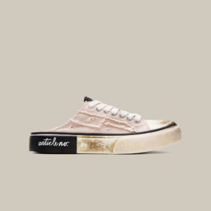 DISTRESSED PINK DIRTY PATCHWORK SLIP-ON MULE VULCANIZED